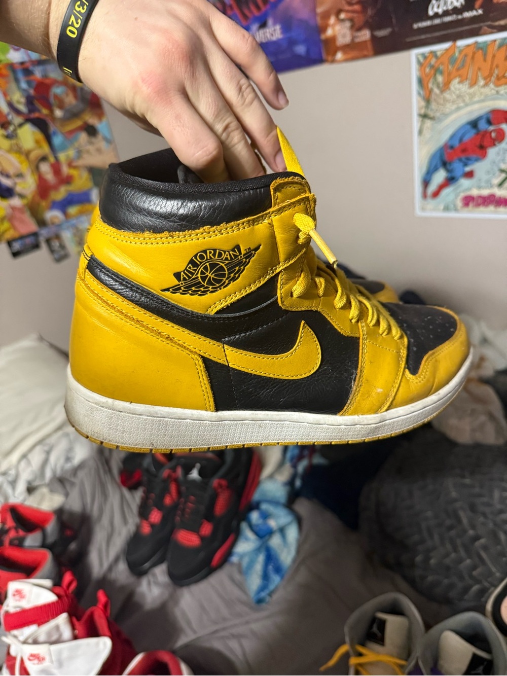 Jordan Men’s High-Top Sneakers in Yellow and Black